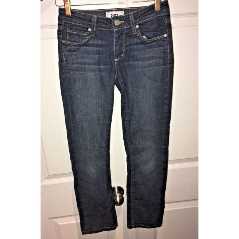 Paige Denim Womens Skyline Straight Jeans Sz 24 Blue Mid  Rise Cotton Blend